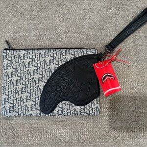 Sprayground Black and Gray Logo Clutch